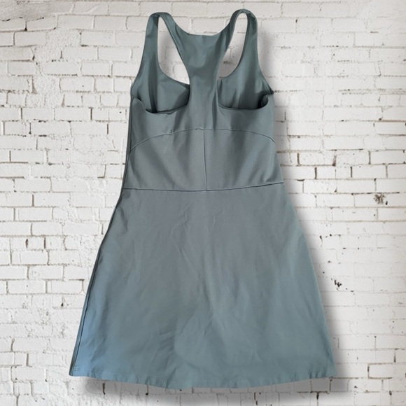 GIRLFRIEND COLLECTIVE Paloma Stretch-Jersey Tennis Dress Lagoon Aqua Blue Small - Picture 3 of 9